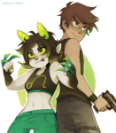  2014 back_to_back claw_gloves fashion freckles fullres gun ikimaru jake_english nepeta_leijon no_hat zodiac_symbol 