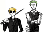  arms_crossed chiumonster crossover dave_strider katana one_piece request suit 