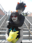  2014 adorabloodthirsty cosplay fullres gaaraobsser imleadinginmyhead karkat_vantas lemonsnout neckfruit real_life redrom reverse_hug scalemates shipping starter_outfit terezi_pyrope 