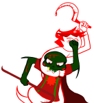  2026 biting blood caliborn chris0001110 duckface fansprite fullres fusion godtier juju_breaker karkat_vantas lil_hal lord scars sickle sprite strife time_aspect weapon 