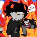  2026 au casual clouds dead dirk_strider fantroll fashion fire fullres heart image_manipulation john_egbert karkat_vantas lying prince_of_fresh_air redrom shipping sketch text thought_balloon unhomelystuck 