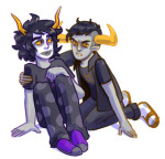  2017 arm_around_shoulder fullres gamzee_makara kneeling pbj scrims shipping sitting starter_outfit tavros_nitram 