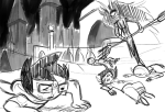 2016 ancestors breath_aspect derse fullres godtier grayscale her_imperious_condescension imperial_trident john_egbert kanaya_maryam light_aspect lying on_stomach poinko rogue rose_lalonde roxy_lalonde seer sketch starter_outfit strife void_aspect 
