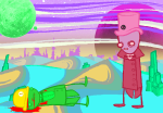  2012 alternia au blood die felt fullres green_moon image_manipulation itchy jaggy_lines lying pink_moon skull-gum sprite_mode starter_outfit 