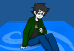 2015 aspect_symbol breath_aspect flash_asset fullres ikimaru john&#039;s_vriska_outfit john_egbert quest_bed sitting solo