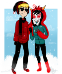  alyderp coolkids dave_strider hat heart redrom shipping terezi_pyrope winter word_balloon 