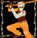  2025 body_modification dirk_strider fullres highlight_color jaggy_lines ponypaltrail scars solo strong_tanktop sword unbreakable_katana 