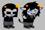  2025 animal_ears equius_zahhak fullres jaggy_lines ladycorthon multiple_personas native_source rule63 solo sprite_mode starter_outfit troll_tail 