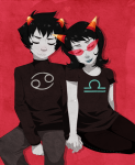  2011 adorabloodthirsty alexia fullres holding_hands karkat_vantas redrom shipping sitting smiling_karkat terezi_pyrope 