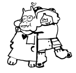 2026 c1ubdeuce crossover del'fi deltarune fullres grayscale heart homestuck:_beyond_canon hug meat_timeline monochrome nymphs starter_outfit