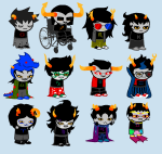  2012 alternians aradia_megido au bloodswap equius_zahhak eridan_ampora eyepatch feferi_peixes fullres gamzee_makara glasses_added jaggy_lines kanaya_maryam karkat_vantas nepeta_leijon no_glasses no_hat scalemates sitting smiling_eridan sollux_captor sprite_mode tavros_nitram terezi_pyrope vriska_serket wheelchair yorsh 