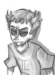  4ppl3b3rry grayscale headshot no_glasses sketch sollux_captor solo 