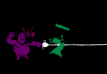 broken_source carrying chainsaw crossover dead empiricist&#039;s_wand eridan_ampora food fullres image_manipulation ipgd jaggy_lines kanaya_maryam shrek silhouette sitting smiling_eridan sprite_mode strife weapon