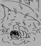 2025 fanlusus fullres grayscale grubs hiveswap licking lineart lusus monochrome sketch unnamed_character vikary401
