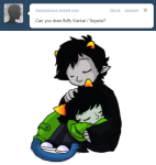  2011 fullres hug karkat_vantas katnep nepeta_leijon no_hat shipping sitting starter_outfit text ximerika 