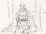 2012 apricots-from-nara artificial_limb cairo_overcoat calliope carrying dancing fullres gangnam_style grayscale lord_english lying on_stomach parody pencil psy sketch starter_outfit
