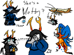  2025 ? ancestors animal_ears animals aranea_serket beforus_ancestors beverage dancestors dream_ghost fullres godtier jaggy_lines lamplady_swansong lasloser-mc-useless light_aspect serkets silhouette starter_outfit text thief troll_tail vriska_serket 