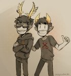 2016 arms_crossed dammek deer-x fullres hiveswap ladysantos30 starter_outfit thumbs_up xefros_tritoh