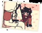 2024 animated dave_strider fullres jaggy_lines karkat_vantas limited_palette red_baseball_tee red_knight_district shipping sitting starter_outfit tgcg