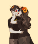  ! 2012 2spooky alexia aradia_megido blush fullres heart hug kiss redrom shipping sollux_captor starter_outfit 