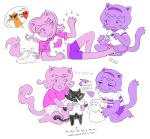  2026 animalstuck blueey-jayzilla blush crows dave_strider dirk_strider fullres jaspers kneeling phone rose_lalonde roxy_lalonde sitting stars strilondes text 