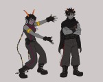  2025 arms_crossed body_modification dancestors eyepatch fullres hartteart homestuck:_beyond_canon karkat_vantas leadership little_miss_condescension_suit meenah_peixes punished_outfit redrom ring_of_life scars shipping 