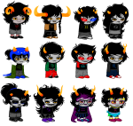  2014 alternate_hair alternians aradia_megido au cat_hat equius_zahhak eridan_ampora feferi_peixes freckles fullres gamzee_makara jaggy_lines kanaya_maryam karkat_vantas nepeta_leijon rule63 scars sleuthinglicorice sollux_captor sprite_mode starter_outfit tavros_nitram terezi_pyrope vriska_serket 