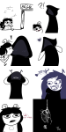  ! 2017 ? aradia_megido blush comic dead fullres godtier grayscale heart jaggy_lines kiss maid make_her_pay monochrome noose redrom shipping silhouette steelcorridor text time_aspect vriska_serket 