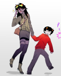 2025 ageswap au beforus_ancestors crossdressing dancestors dream_ghost fashion fullres holding_hands kafka-arashi kankri_vantas rule63 starter_outfit the_imposter vantases whistle word_balloon zodiac_symbol