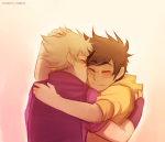 2013 back_angle blush dirk_strider freckles fullres godtier heart_aspect hope_aspect hug ikimaru jake_english kiss page prince pumpkin_patch redrom shipping