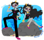  2013 body_modification dancestors feferi_peixes fullres meenah_peixes ocean peixeses sitting starter_outfit text transparent witch-of-derp wonk 