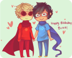 2013 banirabbit breath_aspect chibi dave_strider fullres godtier hammertime happy_birthday_message heart heir holding_hands john_egbert knight redrom shipping text time_aspect transparent