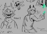 ... 2025 back_angle blood chibi emoticon fullres grayscale highlight_color hiveswap knife lineart monochrome no_glasses sketch solo starter_outfit text thought_balloon unnamed_character vikary401 weapon word_balloon