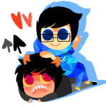 2012 birdiyo blush breath_aspect communism fullres godtier heart heir jaggy_lines john_egbert karkat_vantas lying on_stomach shipping spade starter_outfit transparent