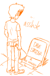  back_angle comic crying dirk_strider flowers high_angle landofpulseandhaze limited_palette lineart sadstuck solo 