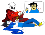  2014 breath_aspect dave_strider dopingues fullres gaming godtier heir illustrating john_egbert knight lying sitting sweet_bro_and_hella_jeff text time_aspect word_balloon 