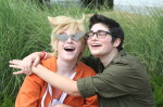  anime-twin cosplay criedwolves dirk_strider jake_english mangopower pumpkin_patch real_life shipping 