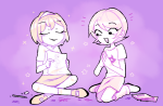  2019 fullres itsnightsyo jaggy_lines kneeling rose_lalonde roxy_lalonde sitting stars starter_outfit 