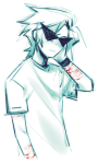  2025 blackoutbruh blood dirk_strider fullres grayscale highlight_color monochrome scars self_harm sketch solo 