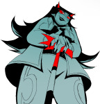  2025 chubstuck dragon_cane freckles fullres homestuck:_beyond_canon jaggy_lines low_angle meat_timeline obscenicon solo terezi&#039;s_pilot_outfit terezi_pyrope 