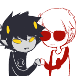  animated bromance dave_strider fistbump hufftherdorclaw karkat_vantas red_baseball_tee red_knight_district 