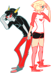  coolkids dave_strider heart_shirt holding_hands pkthunderthighs red_baseball_tee redrom rule63 shipping terezi_pyrope 