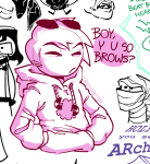 2023 aspect_hoodie dave_strider fankid fullres head_out_of_frame jaggy_lines limited_palette lineart no_glasses peregrine_mendicant pm spades_slick szkraft220 text time_aspect