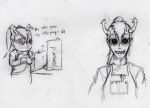 2012 apricots-from-nara au dancestors duckface fullres grayscale headshot horuss_zahhak music_note pencil sketch solo text