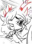 2023 cirava_hermod drug_use eyepatch fullres furmao grayscale highlight_color hiveswap lineart monochrome solo worms