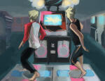2013 back_angle barefoot crossover dancing dave_strider ddr dirk_strider fullres red_baseball_tee strong_tanktop tweedvest
