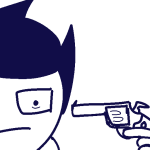 2017 fullres gun headshot jaggy_lines john_egbert lineart monochrome solo steelcorridor