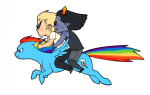  adelleiskool broken_source crossover dirk_strider equius_zahhak my_little_pony ponies rainbow_dash 