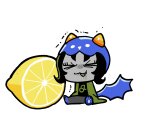  2025 cat_hat chibi food fullres nepeta_leijon ploquo sitting solo starter_outfit 