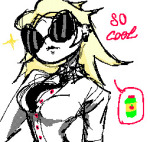  2025 alternate_hair apple_juice dave_strider fashion fullres ham0naa jaggy_lines rule63 solo text word_balloon 